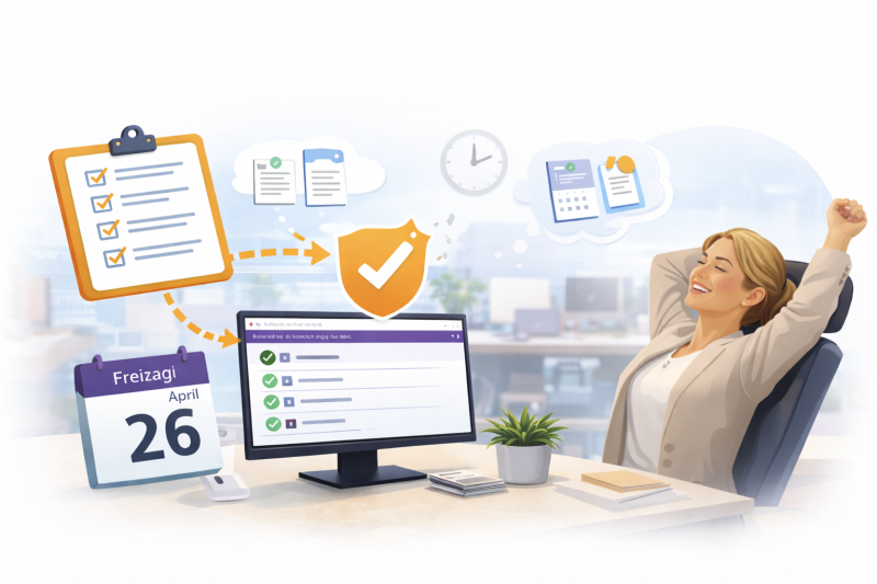 Beispiel: Tagesabschluss mit weniger offenen Punkten